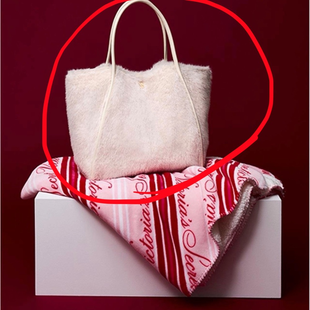 Victoria's Secret White Faux Fur Shoulder Bag
